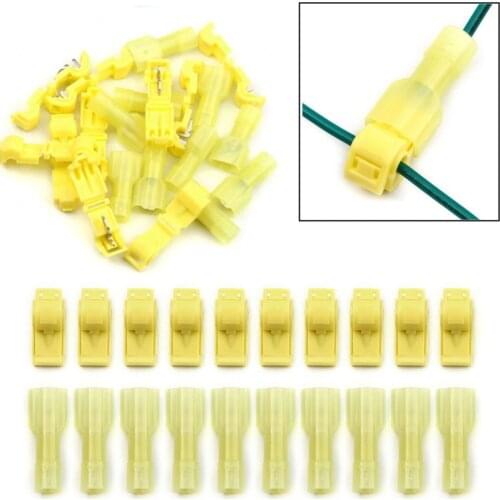 50PCS T-Tap Wire Connectors Self-Stripping Quick Splice Connector Spade Crimp Terminals Insulated Male Quick Disconnect