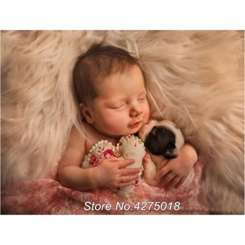 Diy Diamond Painting Cross Stitch Kit Cute baby and pet dog photo Diamond Embroidery 5D full Square Diamond Mosaic Craft YG654