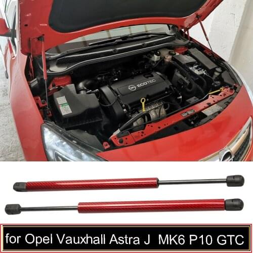 Dampers for 2009-2015 Opel Astra J P10 Vauxhall GTC Holden Front Hood Bonnet Modify Gas Struts Carbon Fiber Lift Support Springs