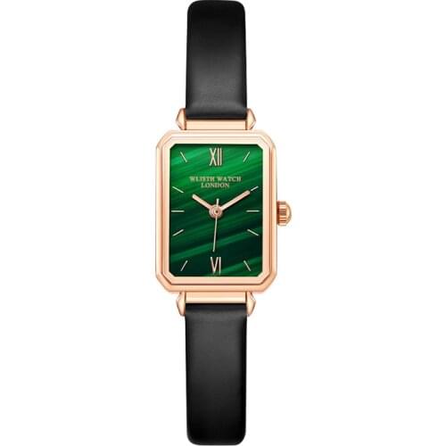 Retro small square disc watch female simple temperament student small green watch waterproof 30M ladies watch diameter 21mm