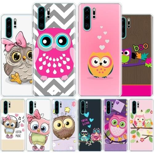 Cute Owl Phone Case For Huawei Honor 10 9 Lite 8A 8X 8S 7A 7X 9X 20i Pro Y5 Y6 Y7 Y9 2019 V20 V30 Cover Coque