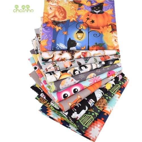 Halloween Color Series,Plain Cotton Fabric,Patchwork Cloth,10pcs/Lot Of Handmade DIY Quilting&Sewing Crafts,Cushion,Bag Material