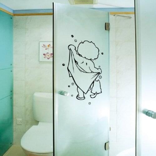 Kids bathroom glass door stickers bathroom wall stickers waterproof removable Childrens shower decor stickers wall art decals