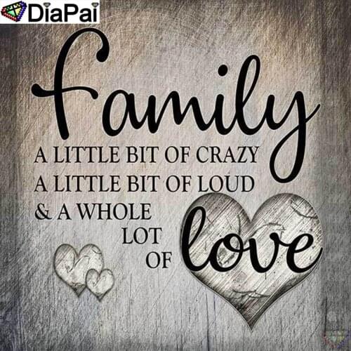 DiaPai 100% Full Square/Round Drill 5D DIY Diamond Painting "Text heart " Diamond Embroidery Cross Stitch 3D Home Decor A18500