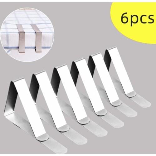Home Decor 6Pcs/pack Stainless Steel Tablecloth Clips Table Cover Holder Clamps Wedding Party Tool Non-slip Clips for Tablecloth