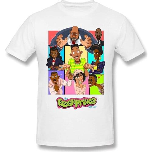 Ityracuv43n The Fresh Prince of Bel-Air Men Cotton Short Sleeve Black