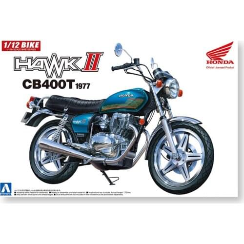 1/12 AOSHIMA plastic assembly car model toy HONDA HAWK2 CB400T 1977 Motorcycle static model adult collection DIY assembly #05332
