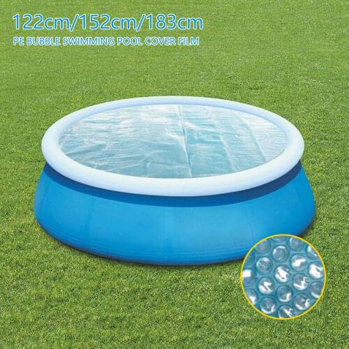 Pool Cover Round Solar Swimming Pool Tub Cover Waterproof Dust Cover Mat Swimming Pool Accessories for 122/152/183cm Swim Pool