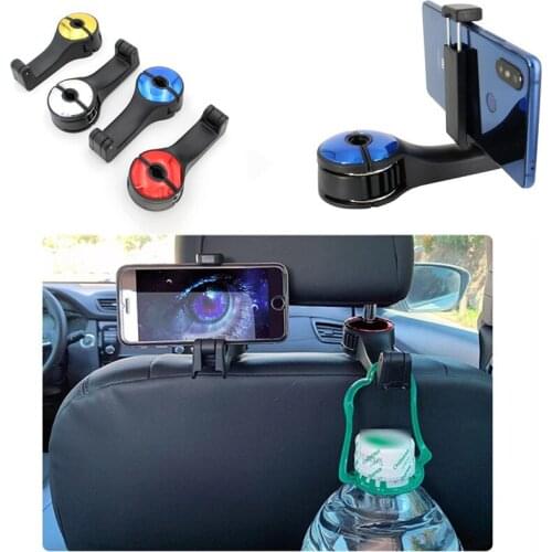 Car Back Seat Hook Multi-Function Auto Phone Holder Phone Storage Rear Seat Phone Headrest Lazy Holder Stand Car Headrest Hooks