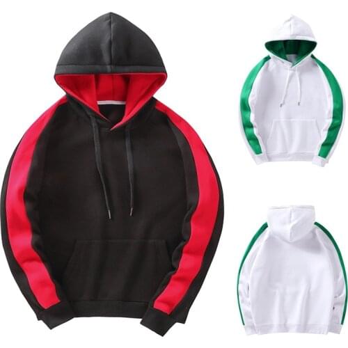 LUCLESAM Men Fashion Contrast Stitching Hoodies Mens Oversize Hooded Sweatshirt moletom masculino los hombres sweetshirts