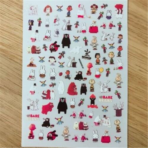 New Style Super Thin Carton Nail Stickers Traceless Nail art Nail Decoration Fashion Nail Decals Paper Sticker