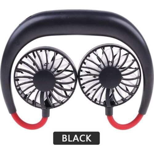 Hands-free Neck Band Hands-Free Hanging USB Rechargeable Dual Fan Mini Air Cooler Summer Portable LX9B