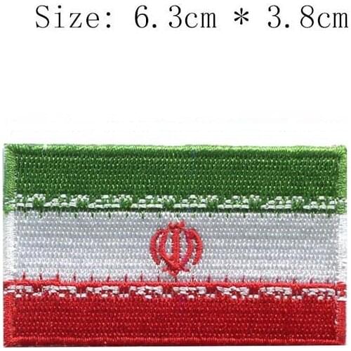 Free shipping Iran embroidery flag patch Teheran or Tehran emblem Wholesale iron on sew left chest for Motorcycle Jacket coat