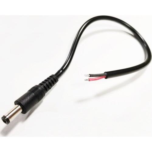 NCHTEK 18AWG DC 5.5x2.1mm 5.5/2.1 CCTV Power Charger DC Power Male Plug Cable About 25CM/Free DHL Shipping/300PCS