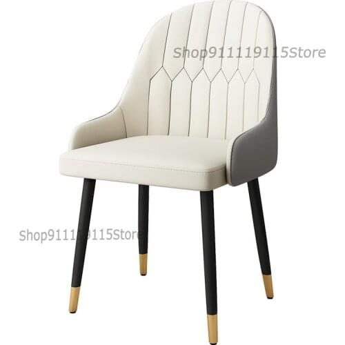 Nordic Luxury Dining Chair Leather Chair Modern Simple Postmodern Back Chair Household Creative Soft Bag Makeup Chair 138