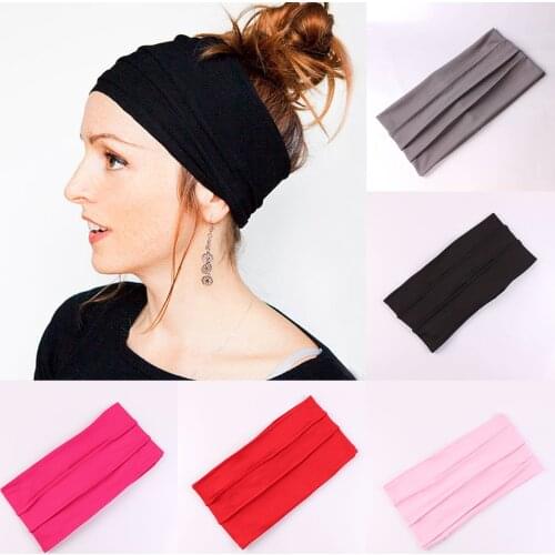 New Women Soft Hairband Wide Elastic Stretch Running Yoga Turban Head Wrap Scarf Hair Accessories Autumn