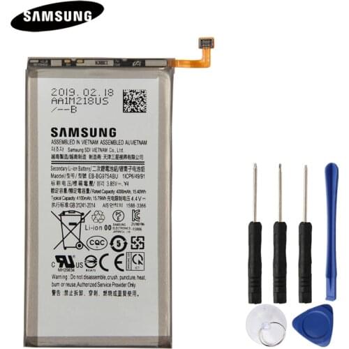 Original Phone Battery EB-BG975ABU For Samsung GALAXY Galaxy S10+ S10 Plus SM-G9750 G9750 4100mAh Authentic Replacement Battery