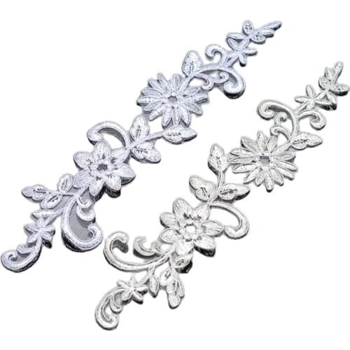 1PCS Latest Embroidery Patches Flower Applique Lace Trim Clothes Patches Stickers Sewing Patch Lace Fabric Dress Accessories F10