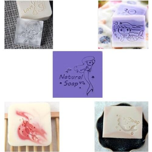 Mermaid pattern handmade soap stamp clear Diy natural acrylic organic decorative soap making custom printing