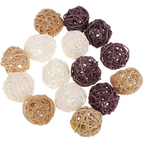 Handmade Rattan Wicker Ball Decoration Ornaments Rattan Wicker Cane Ball for Garden Wedding Party Home Decor 3cm/5cm/7cm