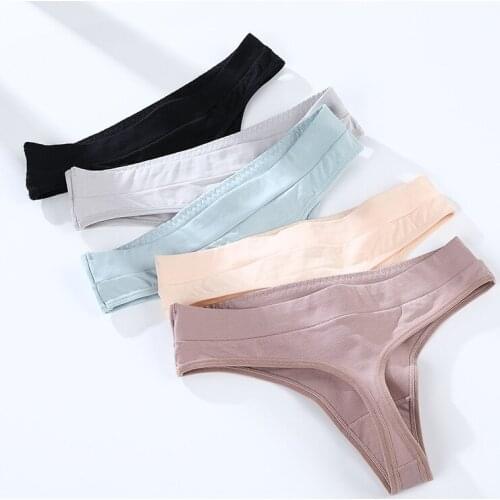 Sexy ladies cotton thong underwear ladies panties low waist thong panties ladies string panties comfortable seamless bikini