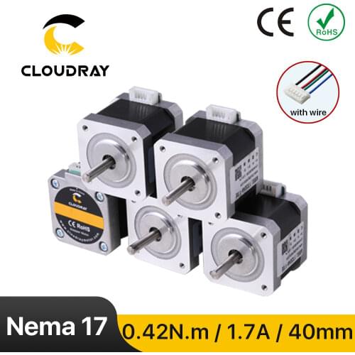 Cloudray Nema 17 Stepper Motor 42Ncm 1.7A 2 Phase 40mm Stepper Motor 4-lead for 3D printer CNC Engraving Milling Machine