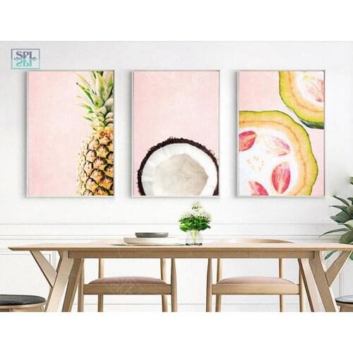 SPLSPL Modern Minimalist Nordic Style Fruit and Vegetable Canvas Art Print Painting and Picture Home Decor Wall Picture No Frame