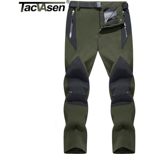 TACVASEN Outdoor Lightweight Summer Pants Mens Quick Drying Hiking Fishing Trousers Zipper Pockets Tactical Pants Males