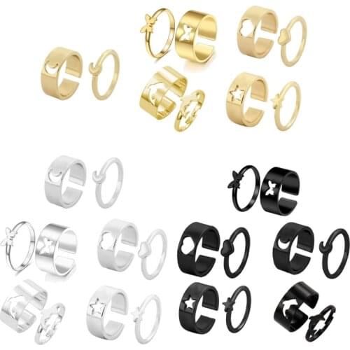 Vintage Hollow Exaggeration Large Butterfly Rings Women Girl Fashion Retro For Women Men Couples Matching Best Friend