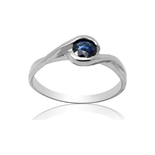 CoLife Jewelry Classic Engagement Ring 4mm Natural Sapphire Silver Ring 925 Silver Sapphire Ring Gift for Girl