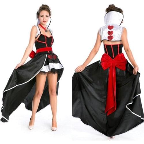 Women Renaissance Queen of Heart Costume Adult Vintage Gothic Queen Costume for Halloween Carnival Medieval Dress