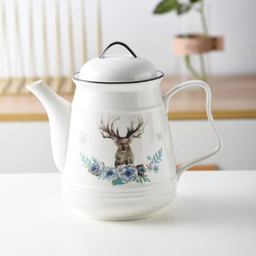 1.8L Ceramic Pitchers Water Bottles Cold Kettle No Explosion Jug Large Capacity Household Ceramic Thermos