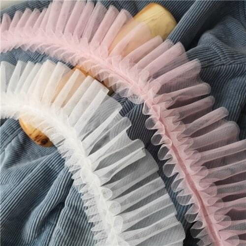 1 Meter High Quality Soft Pink/White Tulle Lace Trim For Princess Party Pageant Dress, Cake, Girls Kids Wedding Flower