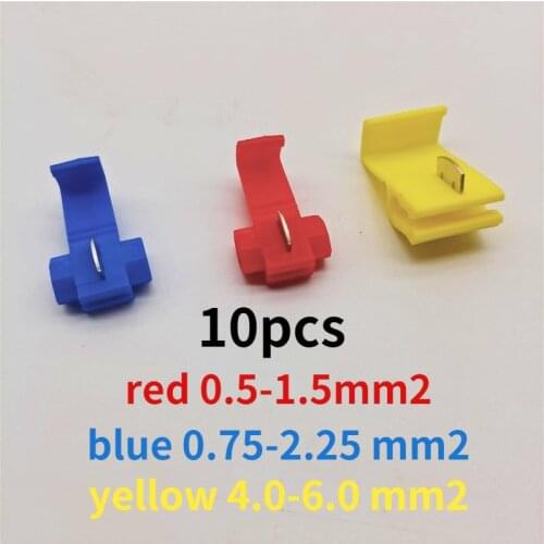 10pcs 0.5-1.5mm2 0.75-2.25 4.0-6.0 mm2 mm2 locking wire insulation quick connector terminal auto cable connector crimping clip