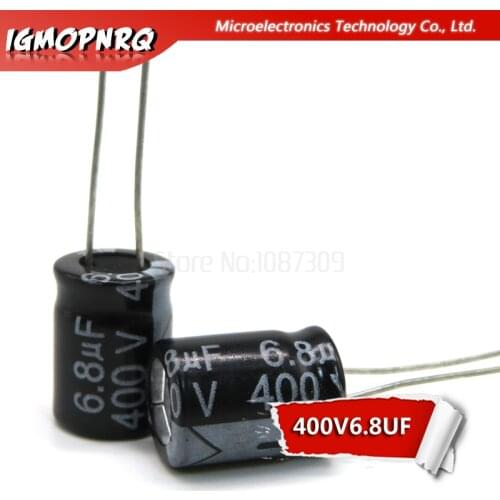 10PCS 400V6.8UF 10*13mm 6.8UF 400V 10x13mm Aluminum Electrolytic Capacitors DIP