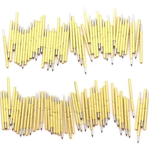 100pcs Spring Test Probe Pogo Pin P75-B1 Dia 1.02mm 100g Cusp Spear Gold Plated For Test Tools