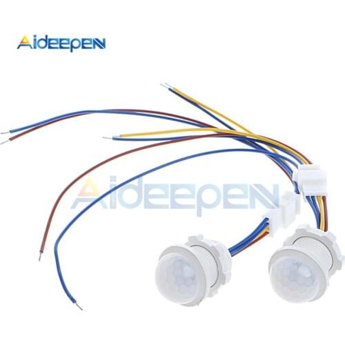 2Pcs 25*35mm PIR Infrared Motion Sensor Switch White Detector IR Switch Controller For Porch Home Lighting LED Lamp