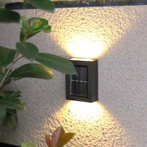 2pcs Solar Wall Lamp Outdoor Garden Waterproof Household Wall Lamp Light Up And Down Decorative Garden Lamps Hiking And Camping