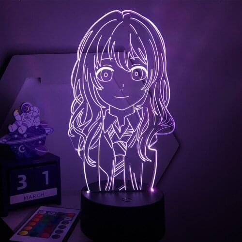 3d Lamp Your Lie in April Kaori Miyazono for Bedroom Decorative Night Light Birthday Gift Room Table Led Light Anime Figure