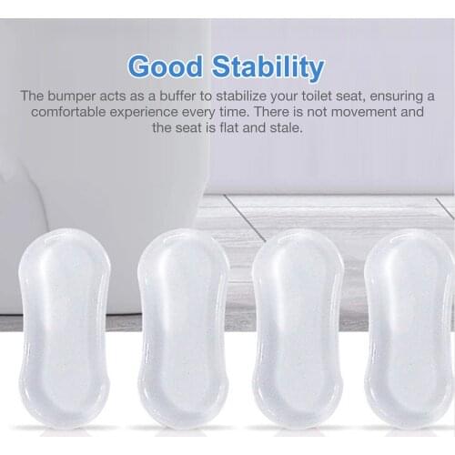 4Pieces Toilet Seat Bumpers Universal Seat Bumper Kit Replacement Bumpers with Strong Adhesive