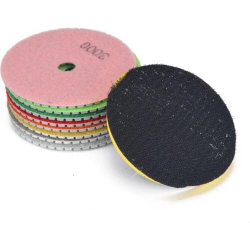 9pcs/Set Wet Dry Diamond Polishing Pads 4 Inch 30,50,100,200,400,800,1500,3000 Grit For Granite Concrete Marble Polish Mayitr