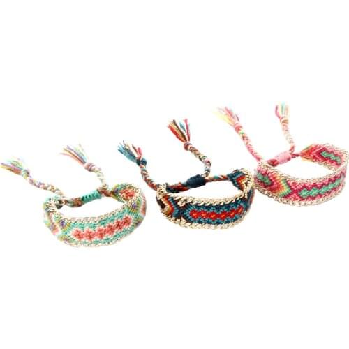 Bransoletki damskie pulseras bohemian boho friendship bracelet handmade braided cotton rope chain summer bracelets adjustable