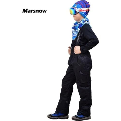 Marsnow Snowboard New Cold Winter Unisex Boys and Girls Children Warm Waterproof Windproof Ski Pants Strap Snow Trousers Pants