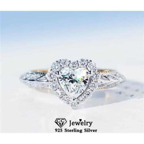 CC Rings For Women Heart Cubic Zirconia Romantic Wedding Ring Bridal Engagement Fine Jewelry Accessories Drop Shipping CC3176