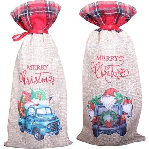 Christmas Sweater Wine Bottle Cover With Drawstrings, Reusable Wine Bags For Holiday Party Xmas Table Home Decoration