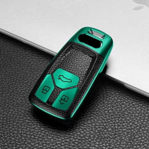 Carbon Fiber TPU Car Key Cover Case for Audi Q5 Q7 A4 B9 TT TTS 8S 2016 2017 2018 2019 Car Keyless Remote Protective Shell
