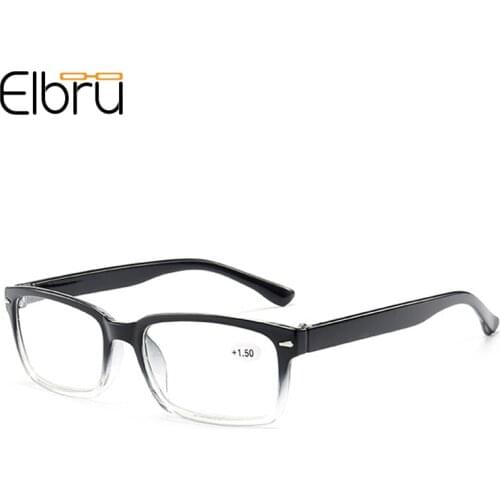 Elbru Retro Ultralight Reading Glasses Magnifying Gradient Color Frame Presbyopia Eyeglasses Hyperopia Eyewear Diopters 1.0 4.0