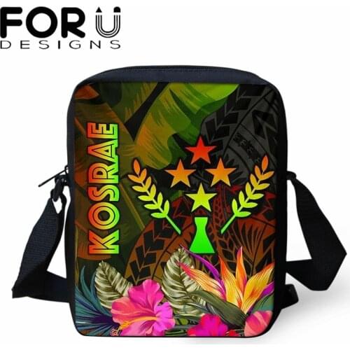 FORUDESIGNS Kosrae Polynesian Hibiscus Leaf Print New Arrival Luxury Brand Designer Messenger Bags for Women Girls Shoulder Bags