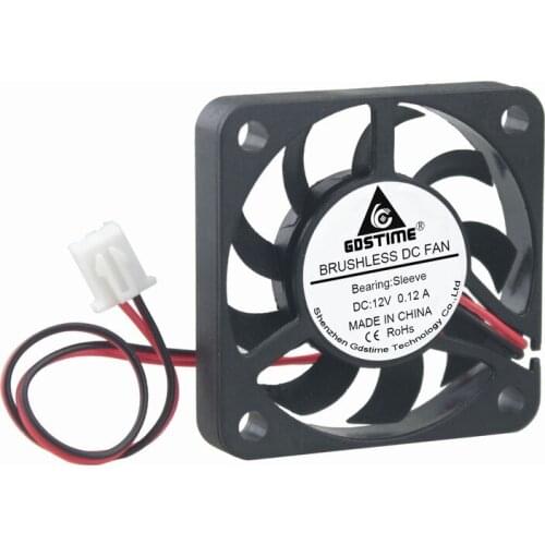 Gdstime 5 pcs 4007 12V 2Pin 2.5 40x40x7mm Micro Axial Flow DC Brushless Cooling Fan 40mm x 7mm PC VAG Heatsink Cooler 4cm