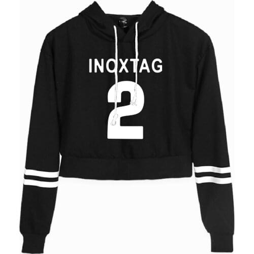 2D Hoodie Inoxtag Print Hoodies Fleece Girl Long Sleeve Hooded Pullover Crop Tops Young Novelty Sexy Loose Ins Trendy Clothing